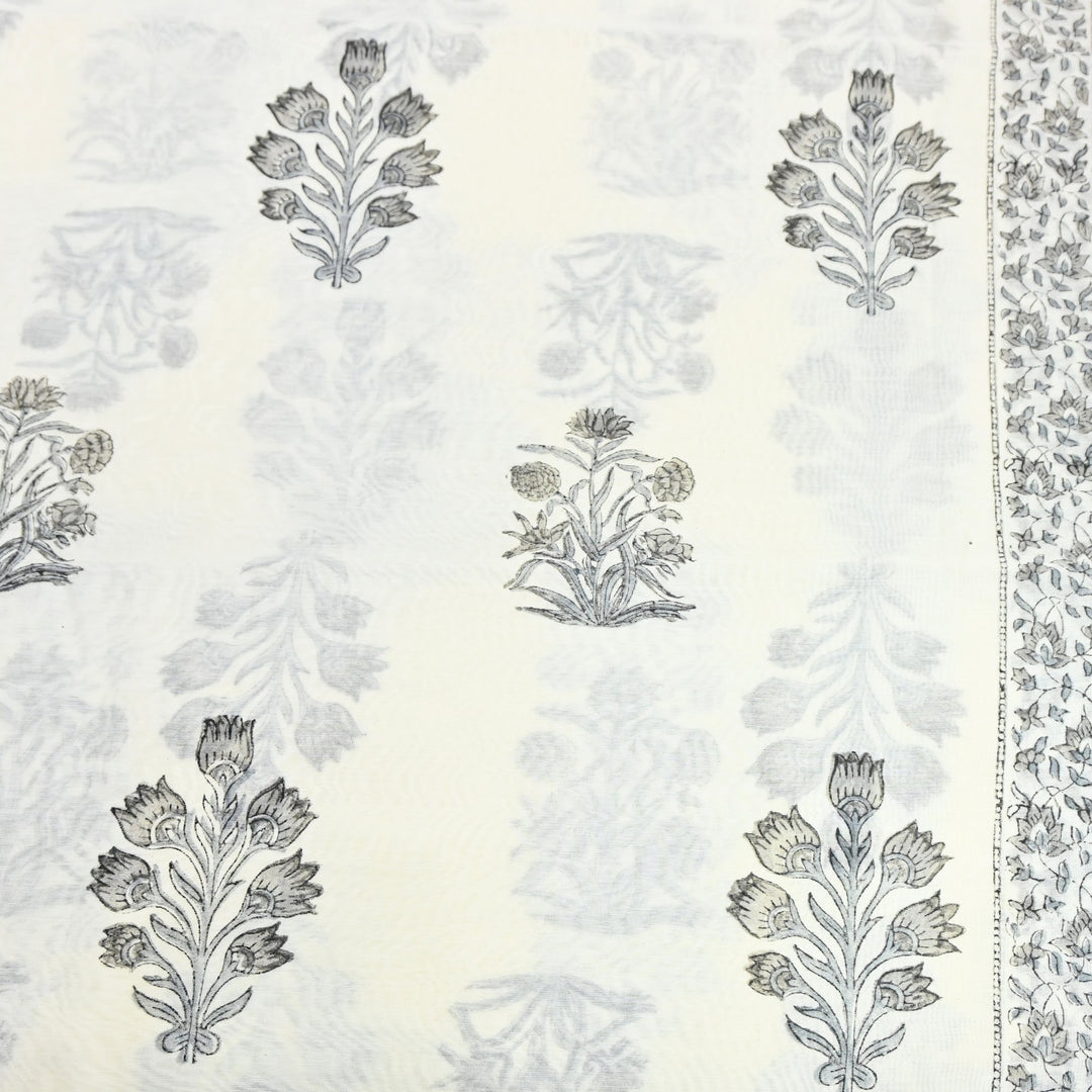 Silk Chanderi Printed Fabric-Lightweight Soft Designer Fabric-SIL205-4