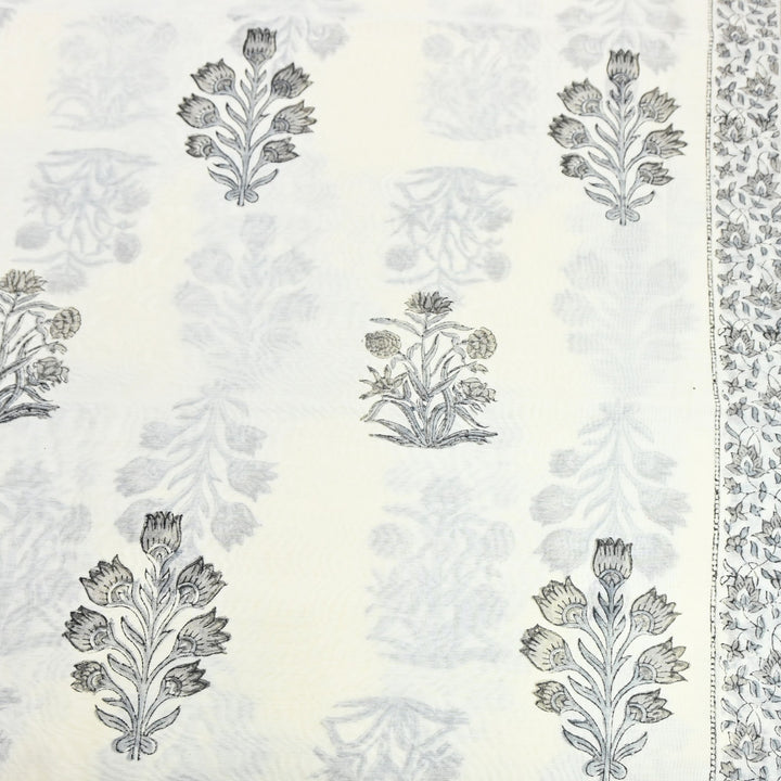 Silk Chanderi Printed Fabric-Lightweight Soft Designer Fabric-SIL205-4