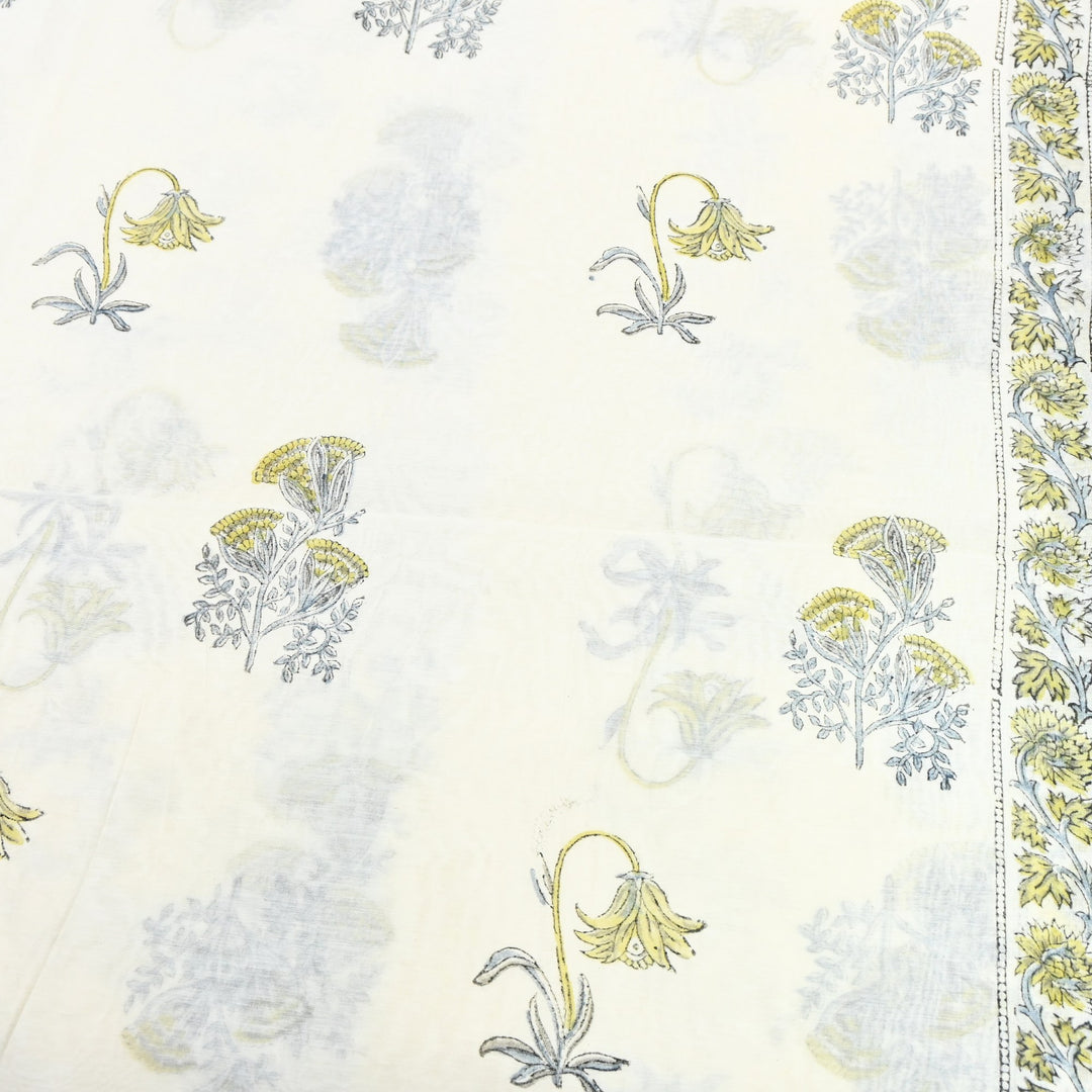Silk Chanderi Printed Fabric-Lightweight Soft Designer Fabric-SIL205-5