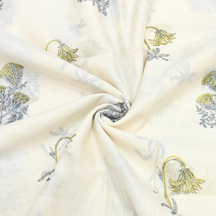 Silk Chanderi Printed Fabric-Lightweight Soft Designer Fabric-SIL205-5
