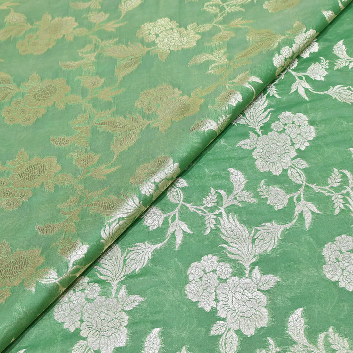 Premium Katan Silk Water Zari Jaal Brocade Fabric | Luxury Banarasi Zari Woven Fabric | WAT220-1