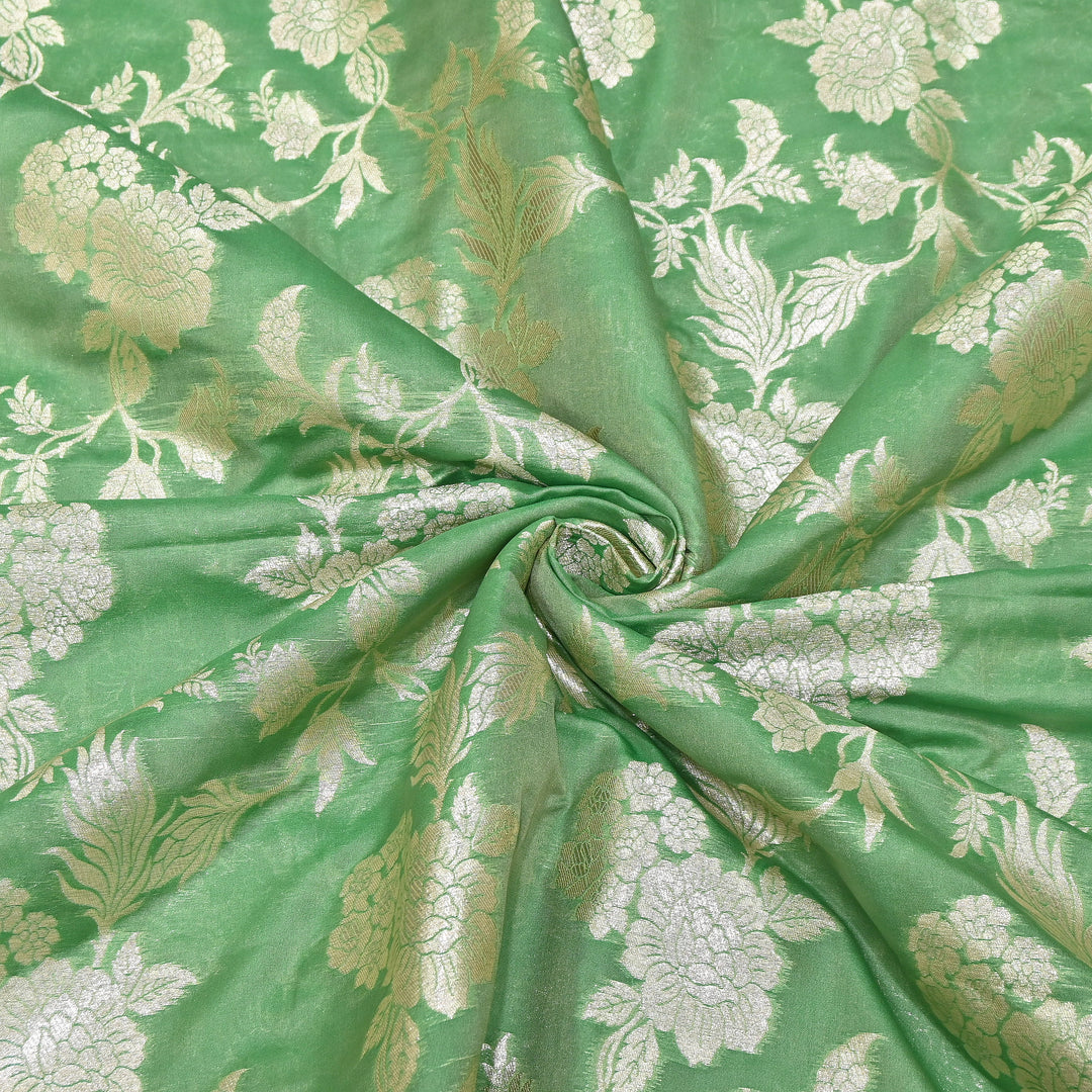 Premium Katan Silk Water Zari Jaal Brocade Fabric | Luxury Banarasi Zari Woven Fabric | WAT220-1