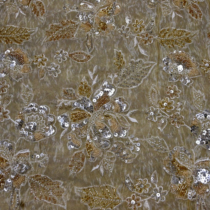 Premium Dyeable Tissue Moti Sequins Embroidery Fabrics
