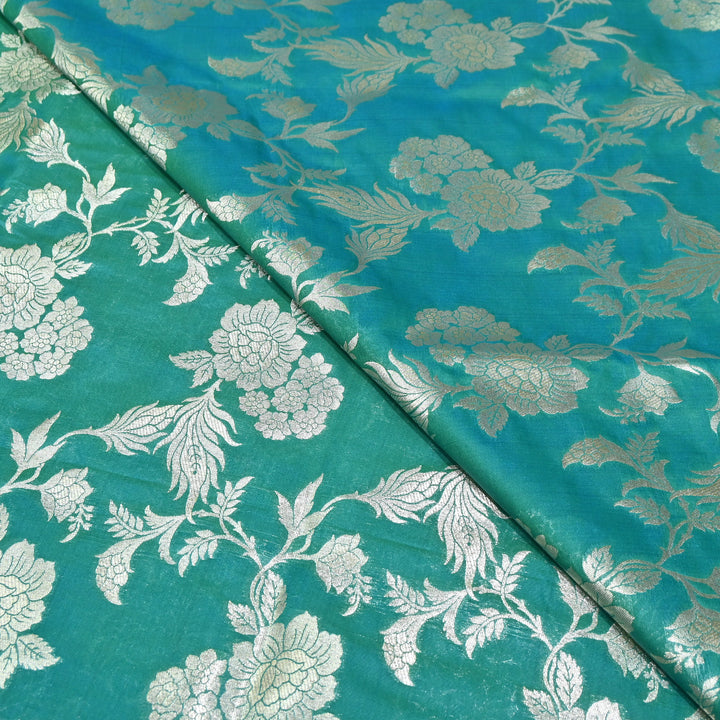 Premium Katan Silk Water Zari Jaal Brocade Fabric | Luxury Banarasi Zari Woven Fabric | WAT220-3