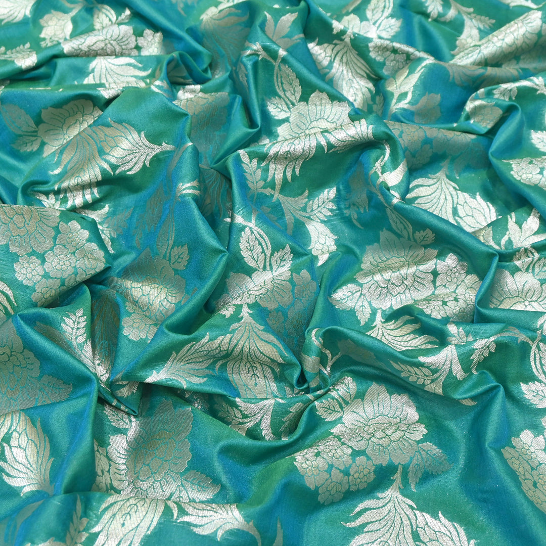 Premium Katan Silk Water Zari Jaal Brocade Fabric | Luxury Banarasi Zari Woven Fabric | WAT220-3