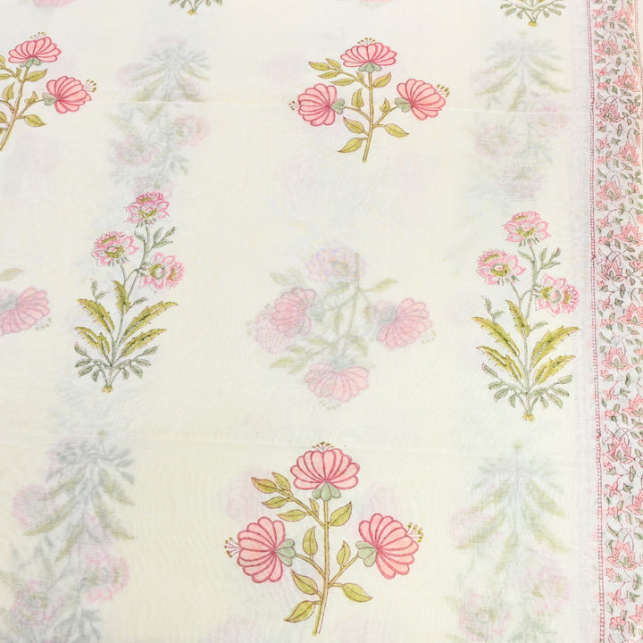 Silk Chanderi Printed Fabric-Lightweight Soft Designer Fabric-SIL205-10