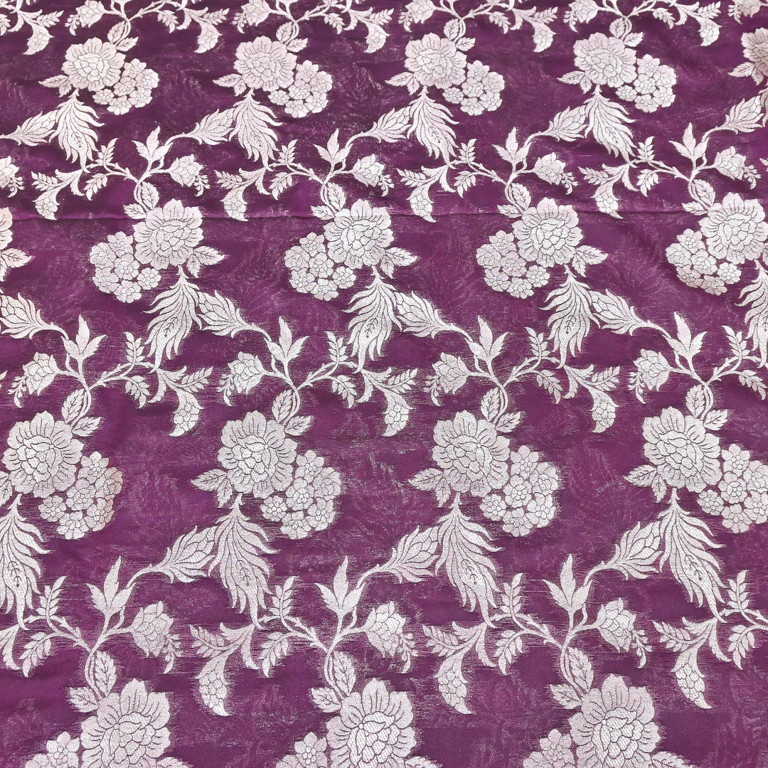 Premium Katan Silk Water Zari Jaal Brocade Fabric | Luxury Banarasi Zari Woven Fabric | WAT220-5