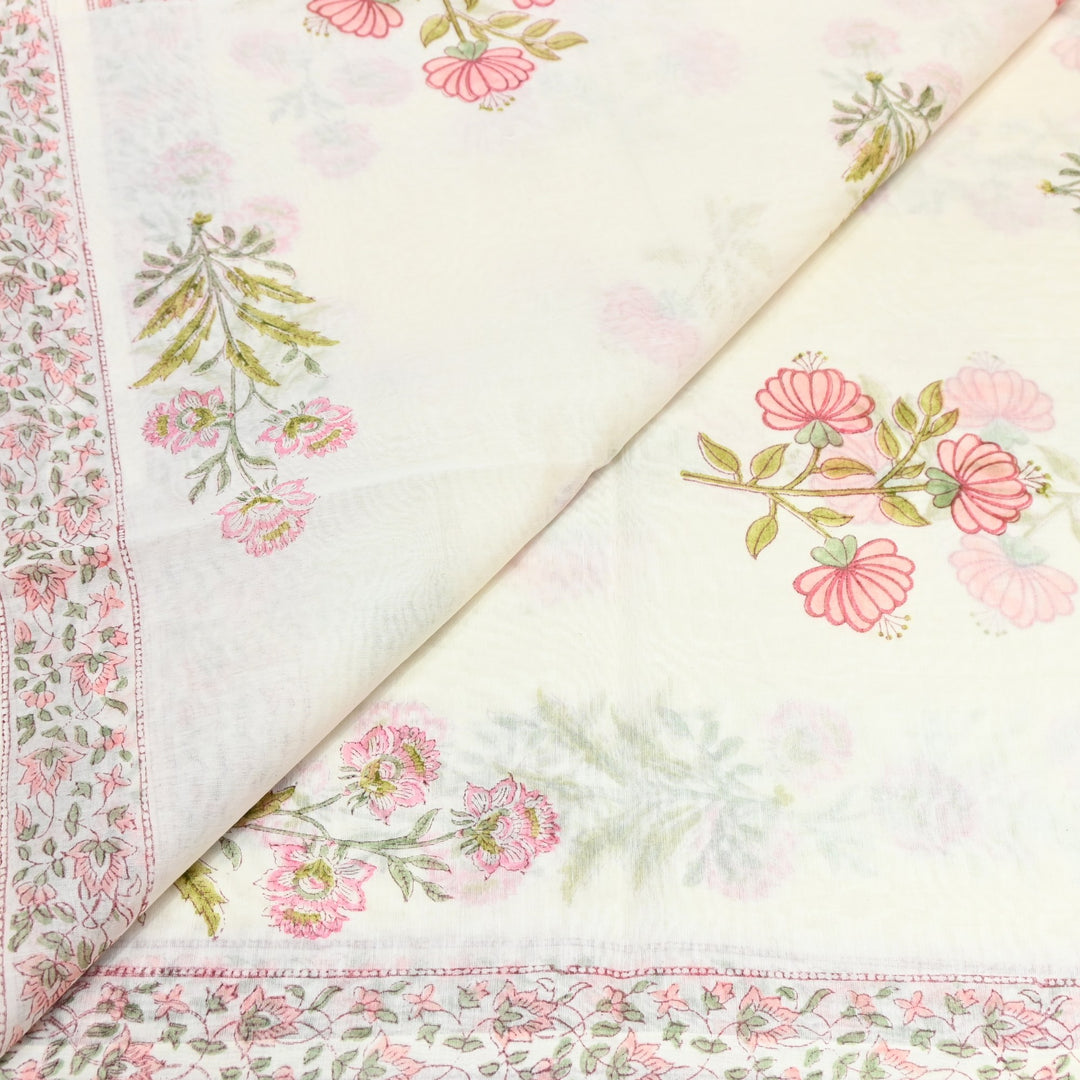 Silk Chanderi Printed Fabric-Lightweight Soft Designer Fabric-SIL205-10