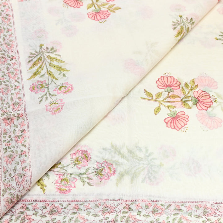 Silk Chanderi Printed Fabric-Lightweight Soft Designer Fabric-SIL205-10