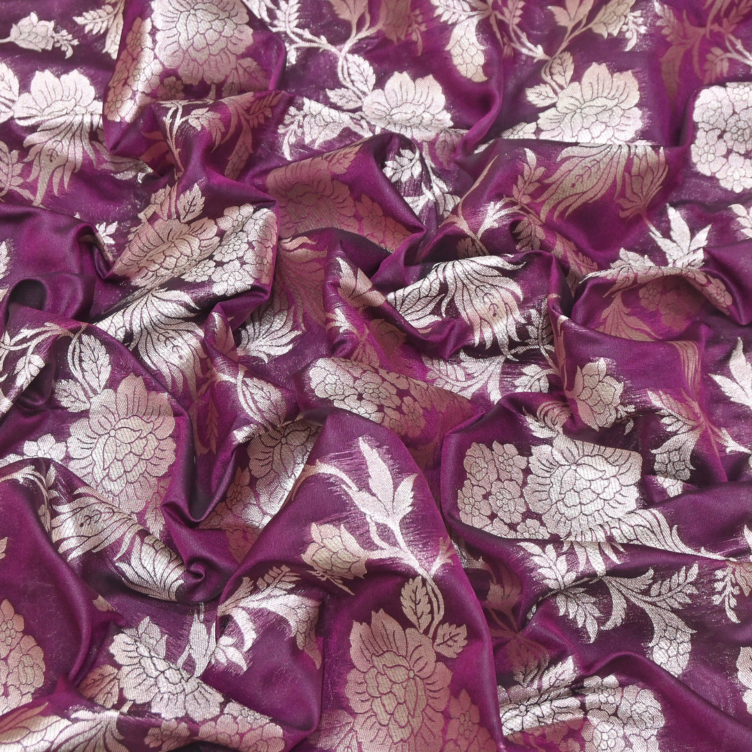Premium Katan Silk Water Zari Jaal Brocade Fabric | Luxury Banarasi Zari Woven Fabric | WAT220-5