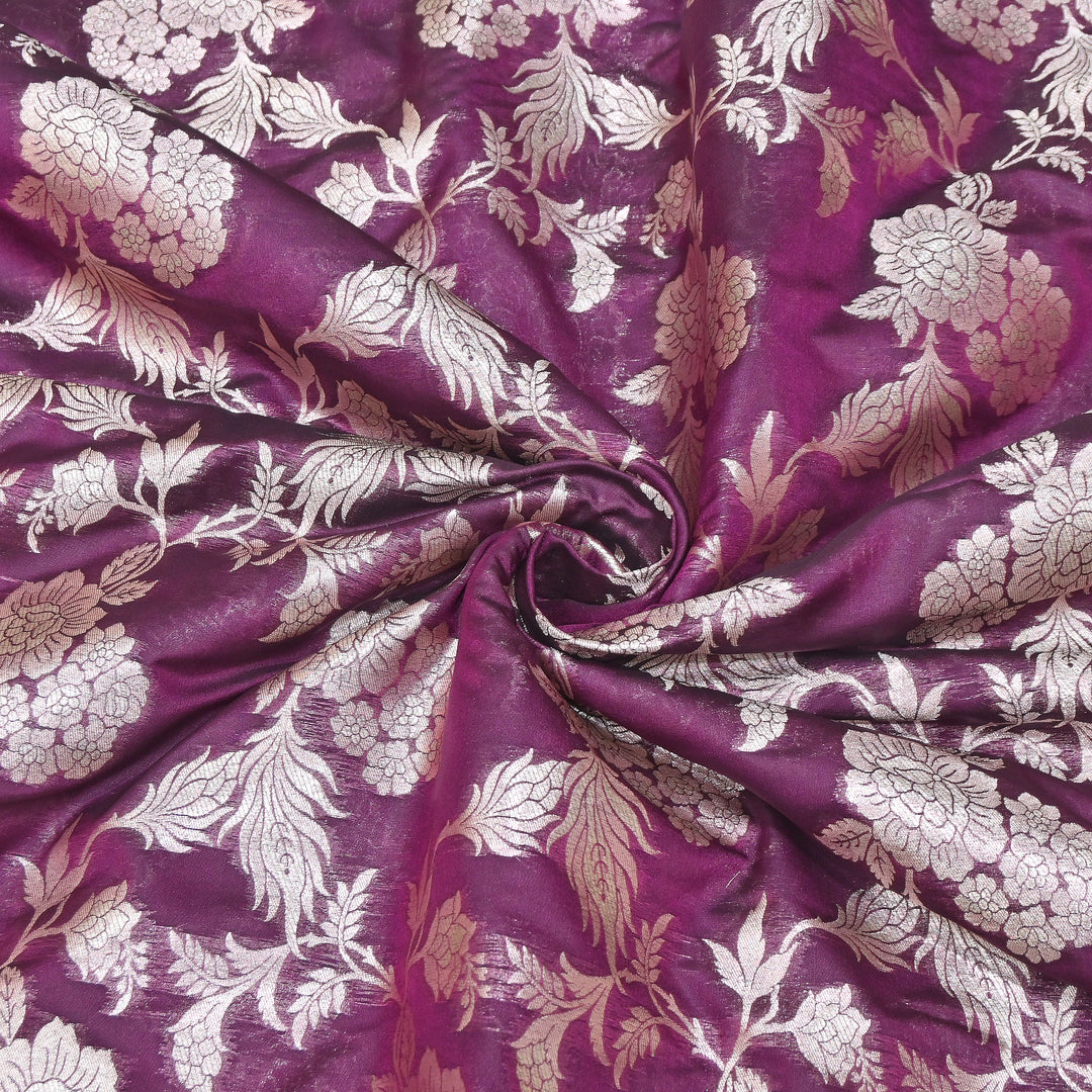 Premium Katan Silk Water Zari Jaal Brocade Fabric | Luxury Banarasi Zari Woven Fabric | WAT220-5