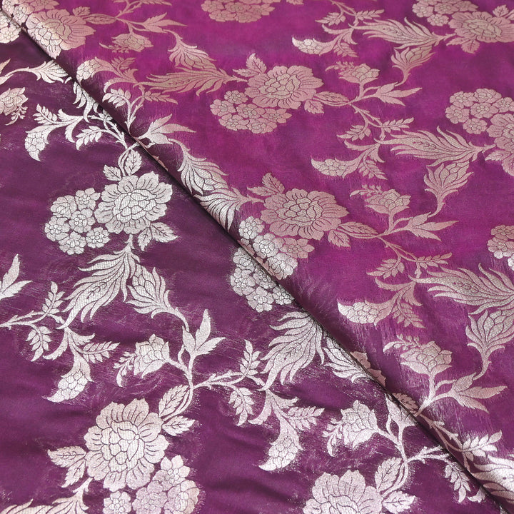 Premium Katan Silk Water Zari Jaal Brocade Fabric | Luxury Banarasi Zari Woven Fabric | WAT220-5