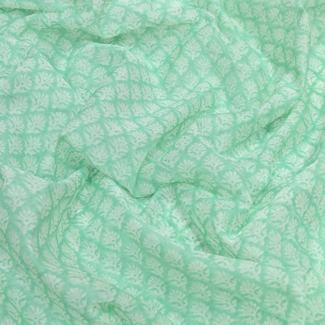 Silk Chanderi Printed Fabric-Lightweight Soft Designer Fabric-SIL205-1