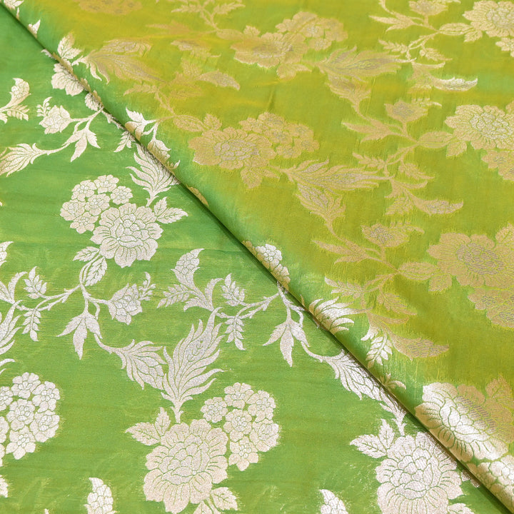 Premium Katan Silk Water Zari Jaal Brocade Fabric | Luxury Banarasi Zari Woven Fabric | WAT220-6