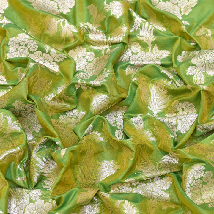 Premium Katan Silk Water Zari Jaal Brocade Fabric | Luxury Banarasi Zari Woven Fabric | WAT220-6