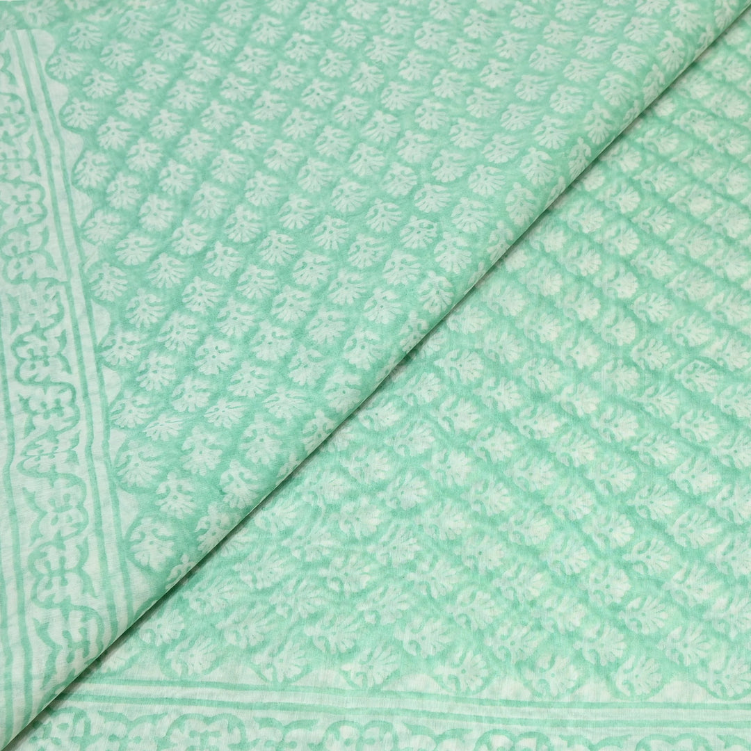 Silk Chanderi Printed Fabric-Lightweight Soft Designer Fabric-SIL205-1