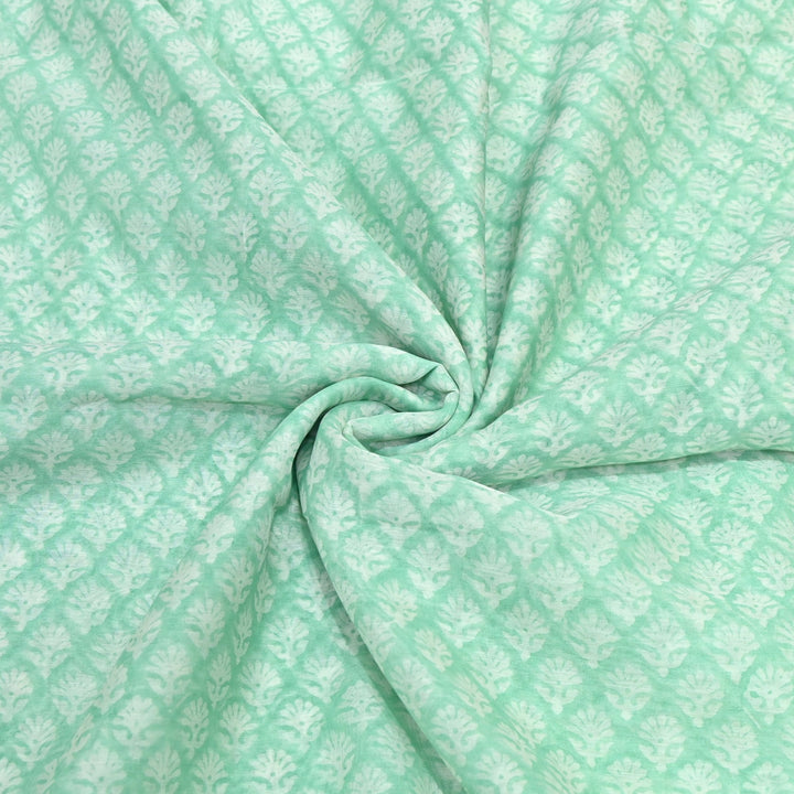 Silk Chanderi Printed Fabric-Lightweight Soft Designer Fabric-SIL205-1