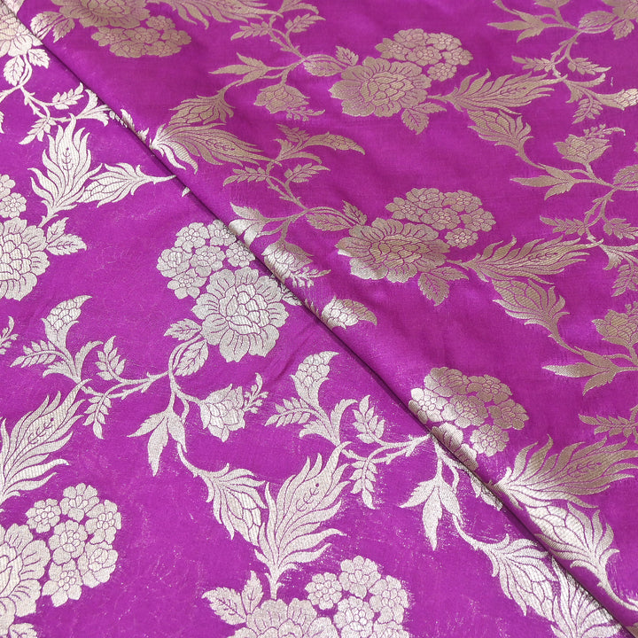 Premium Katan Silk Water Zari Jaal Brocade Fabric | Luxury Banarasi Zari Woven Fabric | WAT220-7