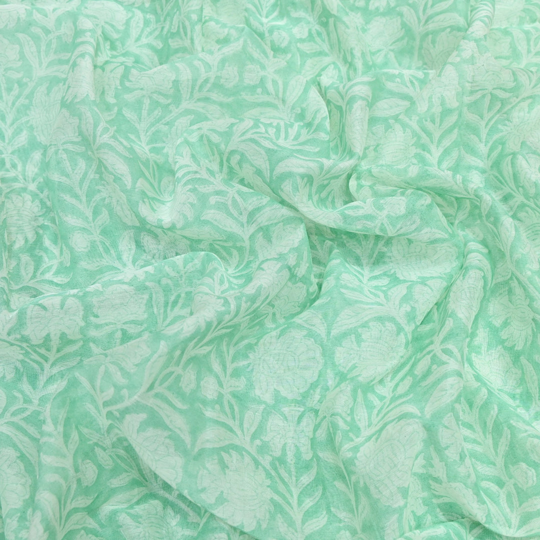 Silk Chanderi Printed Fabric-Lightweight Soft Designer Fabric-SIL205-2