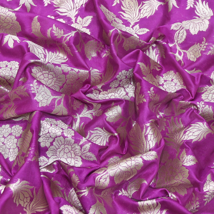 Premium Katan Silk Water Zari Jaal Brocade Fabric | Luxury Banarasi Zari Woven Fabric | WAT220-7