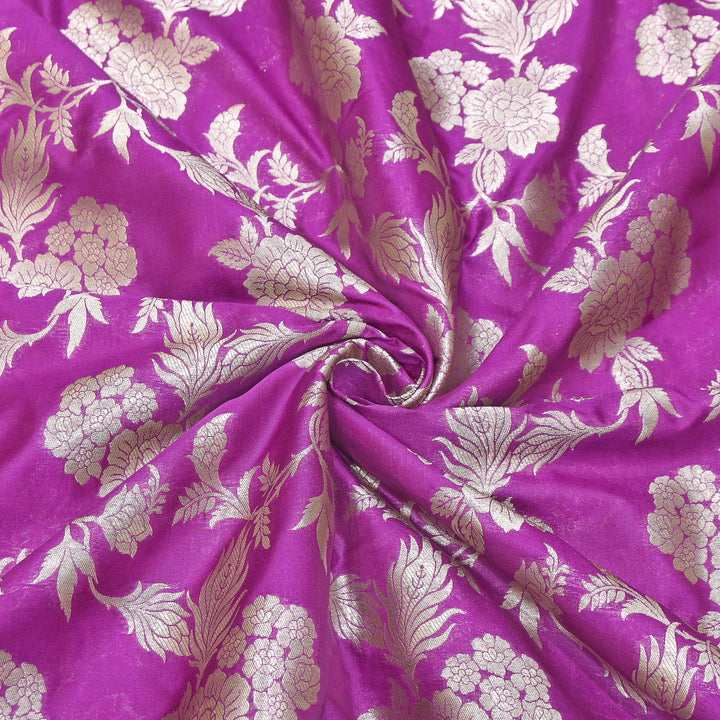 Premium Katan Silk Water Zari Jaal Brocade Fabric | Luxury Banarasi Zari Woven Fabric | WAT220-7