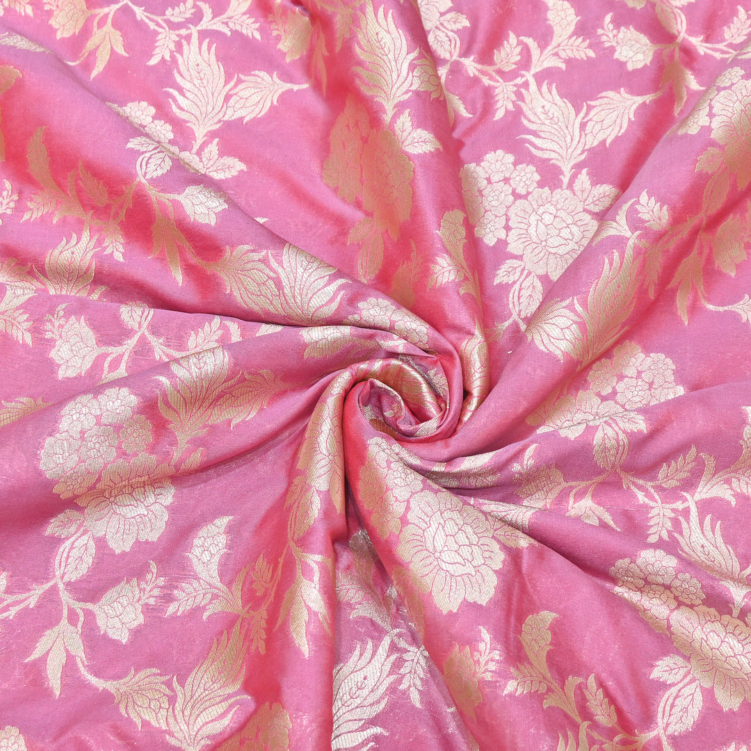 Premium Katan Silk Water Zari Jaal Brocade Fabric | Luxury Banarasi Zari Woven Fabric | WAT220-8