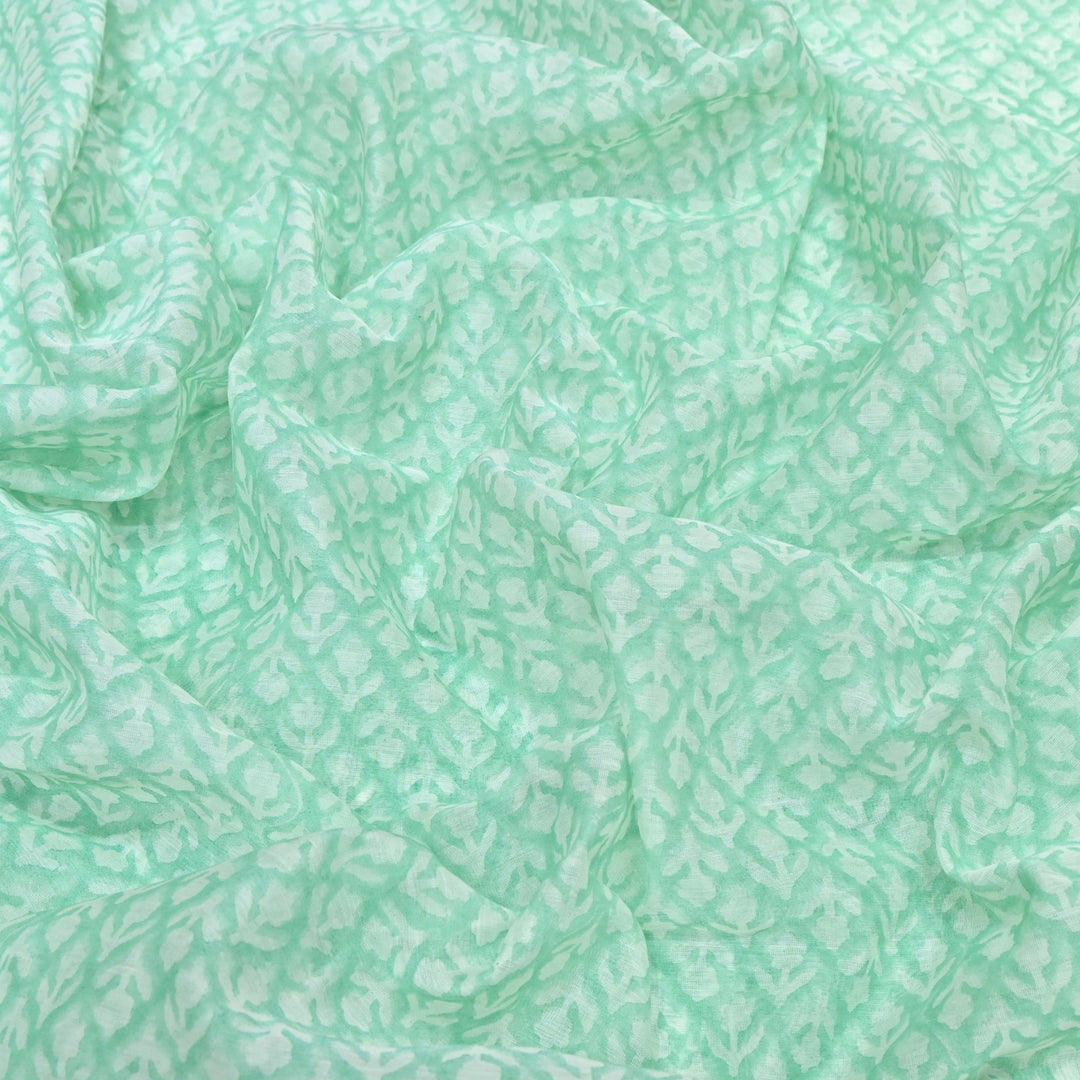 Silk Chanderi Printed Fabric-Lightweight Soft Designer Fabric-SIL205-3