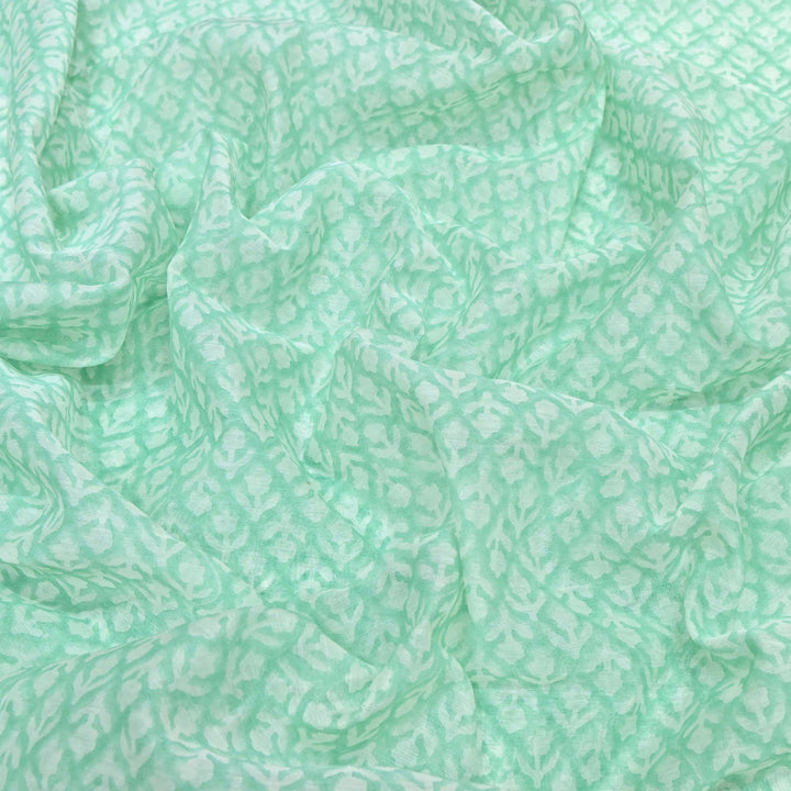 Silk Chanderi Printed Fabric-Lightweight Soft Designer Fabric-SIL205-3