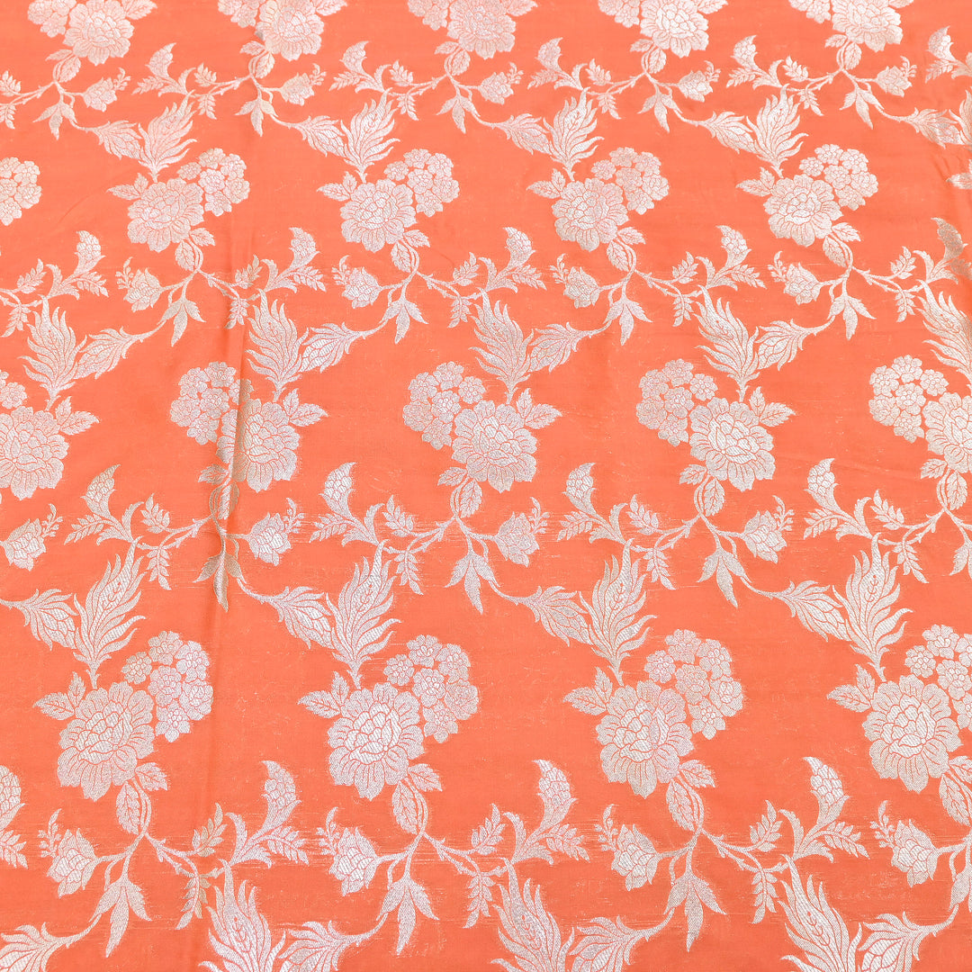 Premium Katan Silk Water Zari Jaal Brocade Fabric | Luxury Banarasi Zari Woven Fabric | WAT220-9
