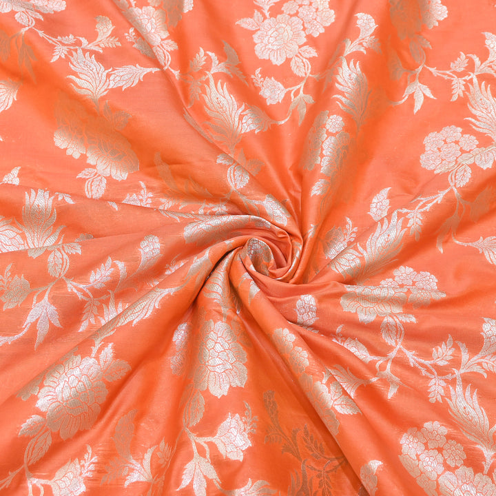Premium Katan Silk Water Zari Jaal Brocade Fabric | Luxury Banarasi Zari Woven Fabric | WAT220-9