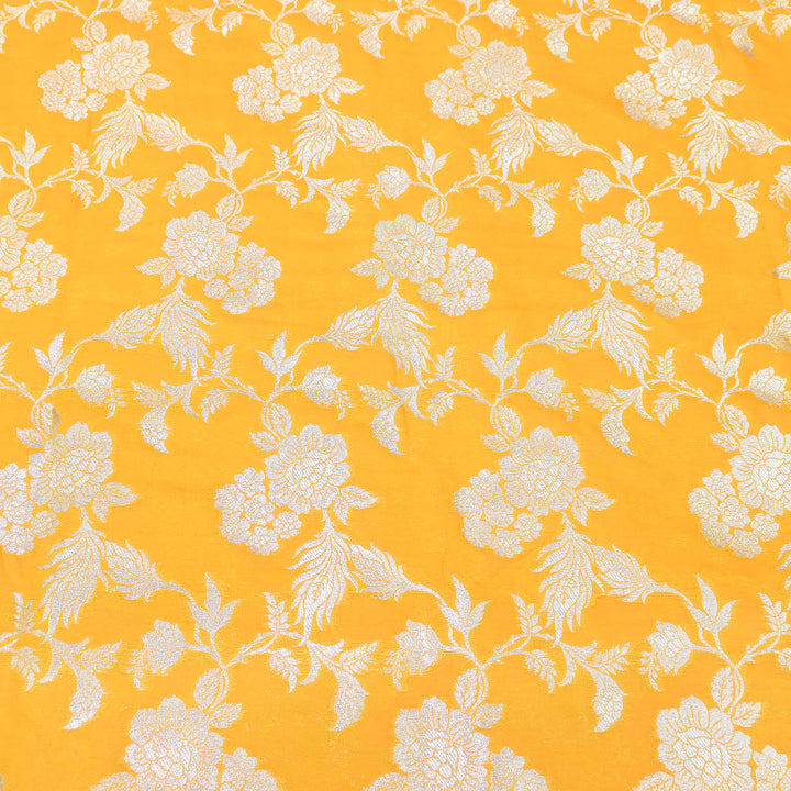 Premium Katan Silk Water Zari Jaal Brocade Fabric | Luxury Banarasi Zari Woven Fabric | WAT220-11