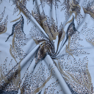 Beautiful Imported Net Cut Dana & Sequins Embroidery Fabrics