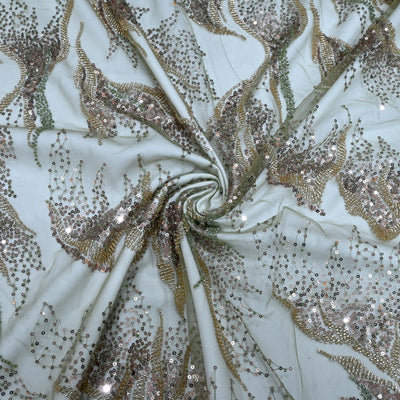 Beautiful Imported Net Cut Dana & Sequins Embroidery Fabrics