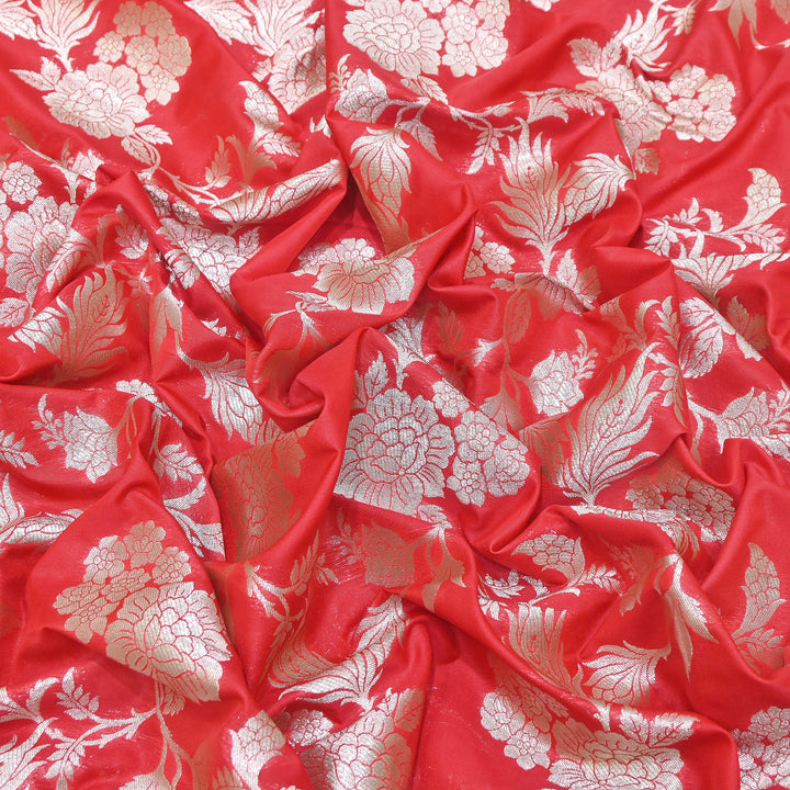 Premium Katan Silk Water Zari Jaal Brocade Fabric | Luxury Banarasi Zari Woven Fabric | WAT220-12