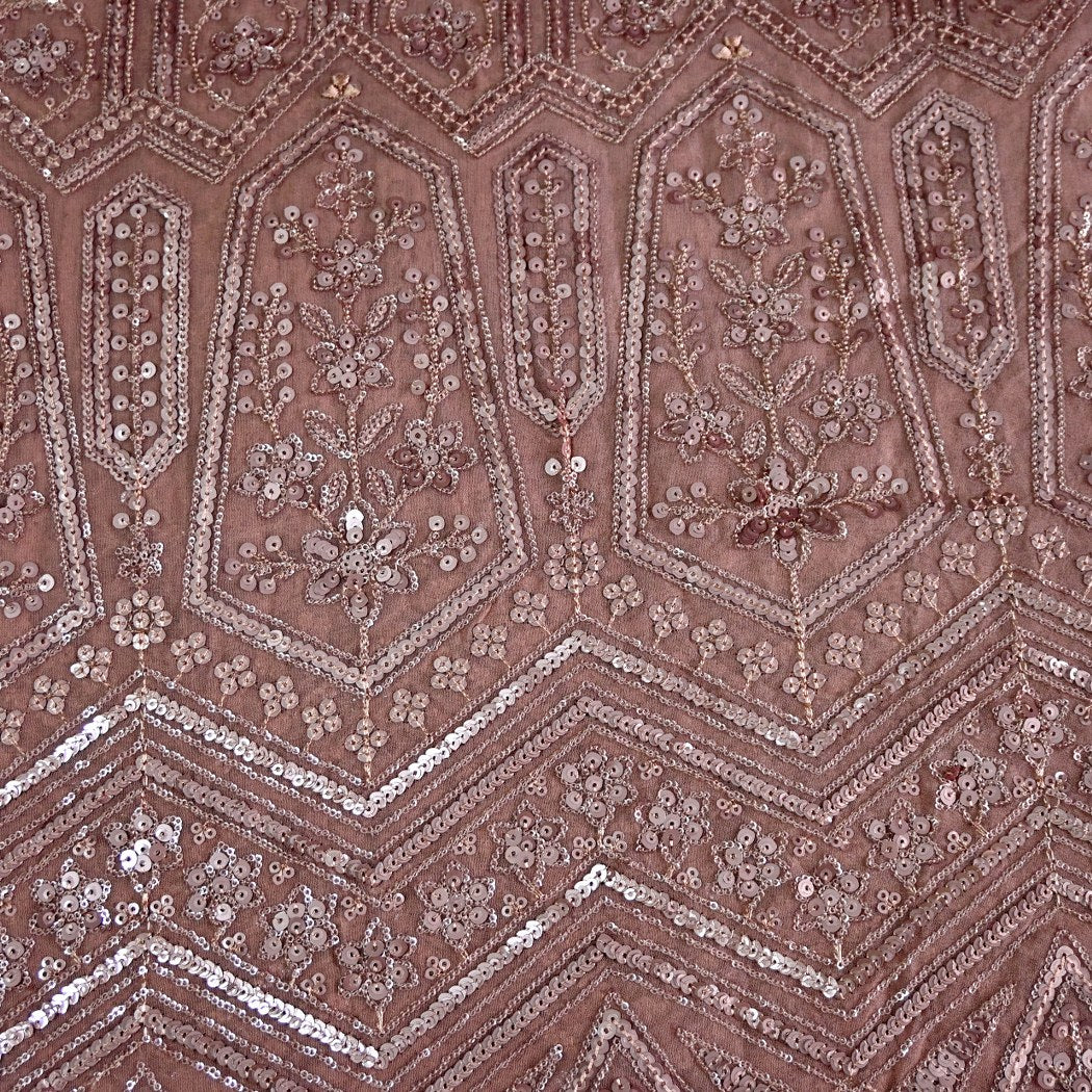 Dyed Viscose Georgette Sequins Embroidery Fabrics