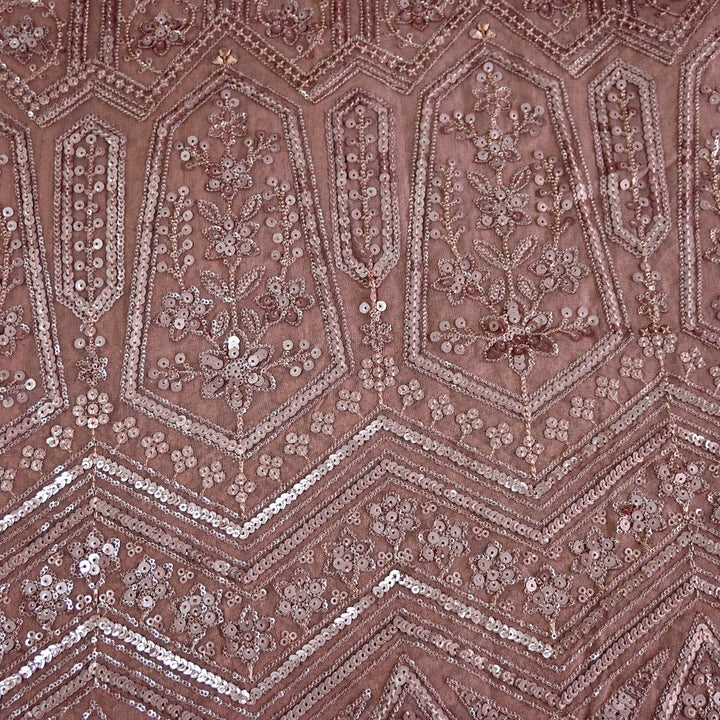 Dyed Viscose Georgette Sequins Embroidery Fabrics