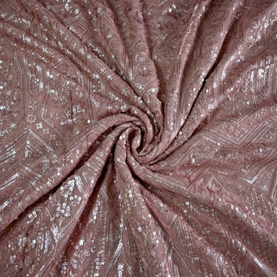 Dyed Viscose Georgette Sequins Embroidery Fabrics