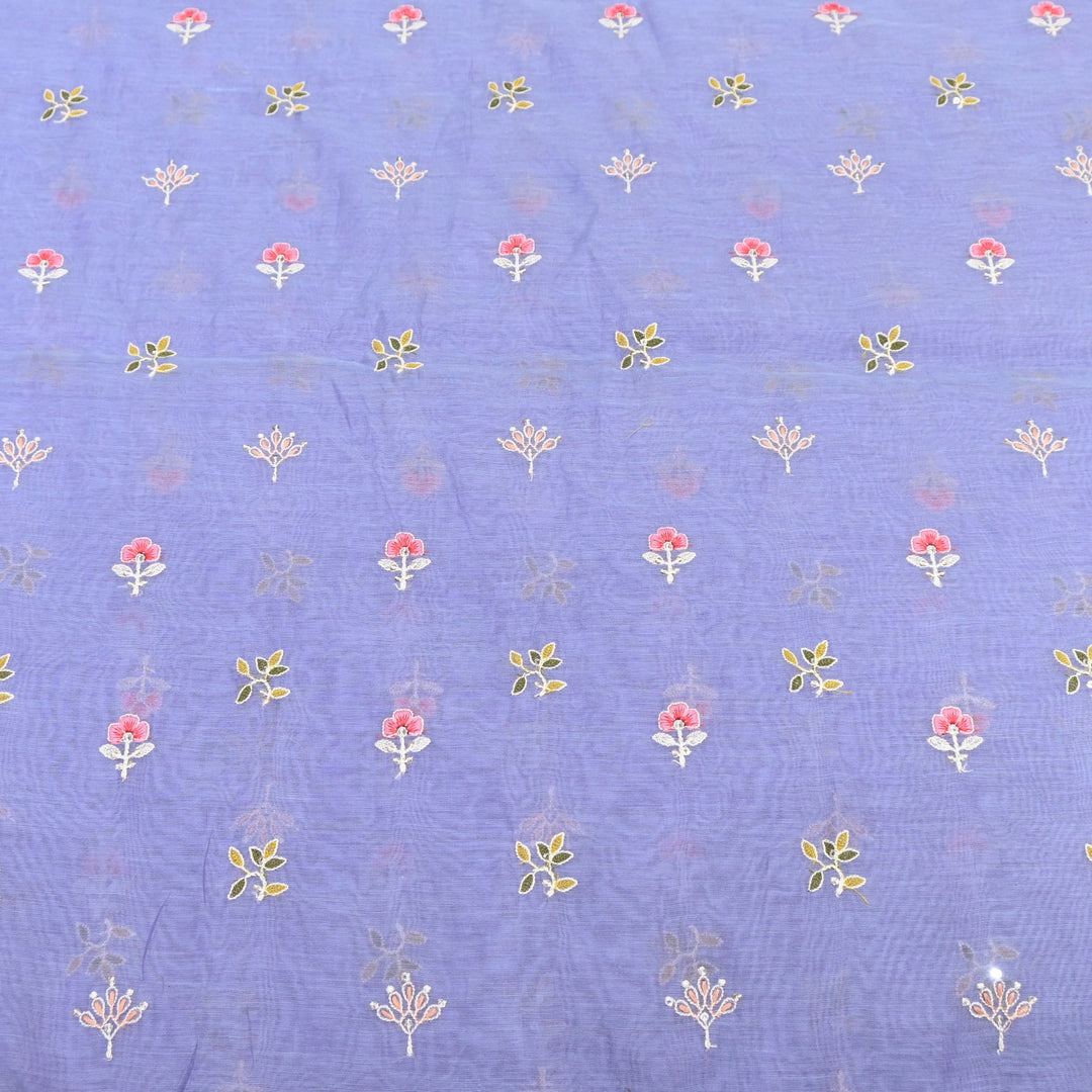 Mul Chanderi Thread & Sequins Embroidery Fabric – Soft Lightweight Designer Fabric-V2144C-2