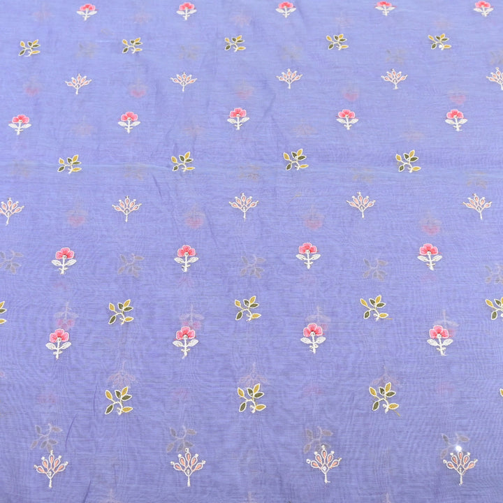 Mul Chanderi Thread & Sequins Embroidery Fabric – Soft Lightweight Designer Fabric-V2144C-2