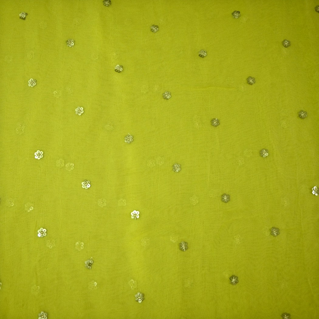Dyed Viscose Georgette Sequins Embroidery Fabrics