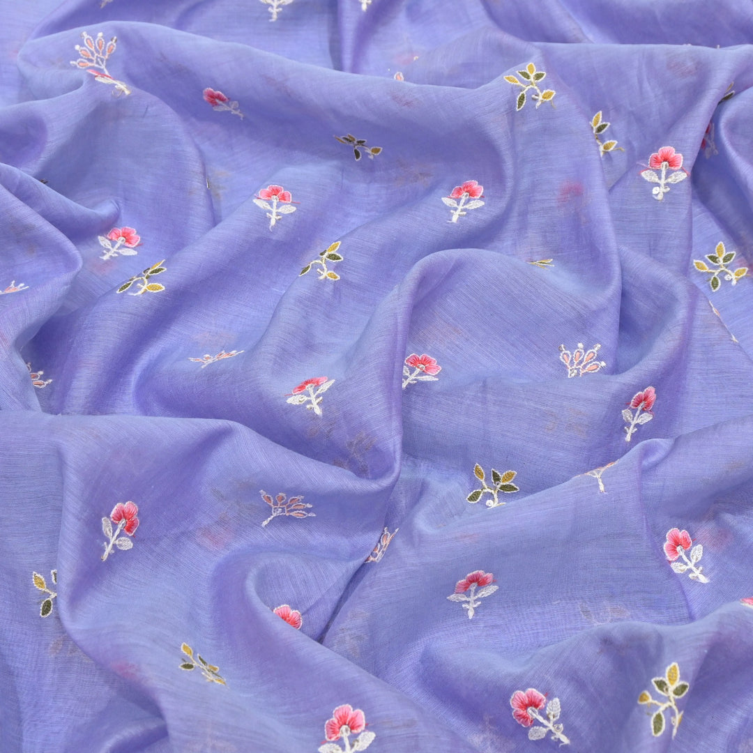 Mul Chanderi Thread & Sequins Embroidery Fabric – Soft Lightweight Designer Fabric-V2144C-2