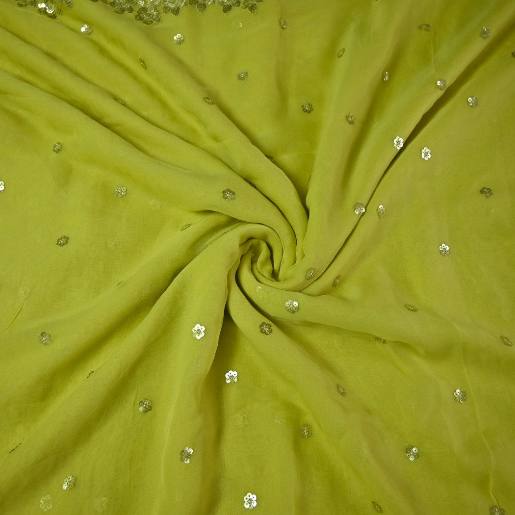 Dyed Viscose Georgette Sequins Embroidery Fabrics