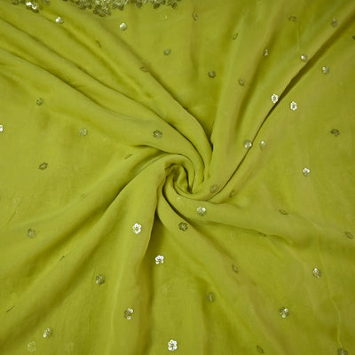 Dyed Viscose Georgette Sequins Embroidery Fabrics