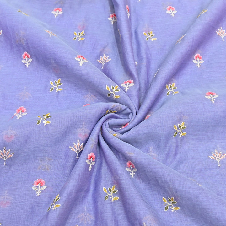 Mul Chanderi Thread & Sequins Embroidery Fabric – Soft Lightweight Designer Fabric-V2144C-2