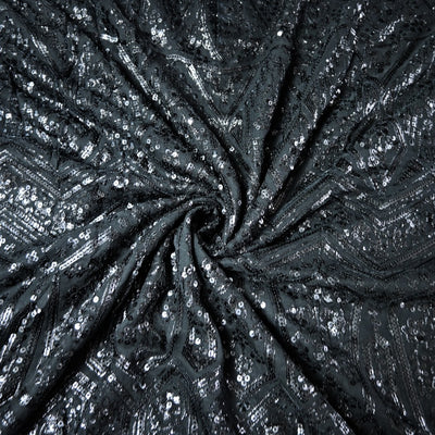 Dyed Viscose Georgette Sequins Embroidery Fabrics