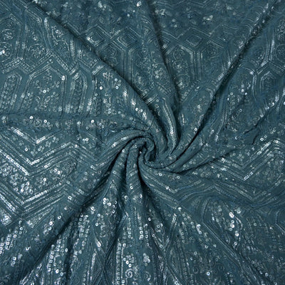 Dyed Viscose Georgette Sequins Embroidery Fabrics