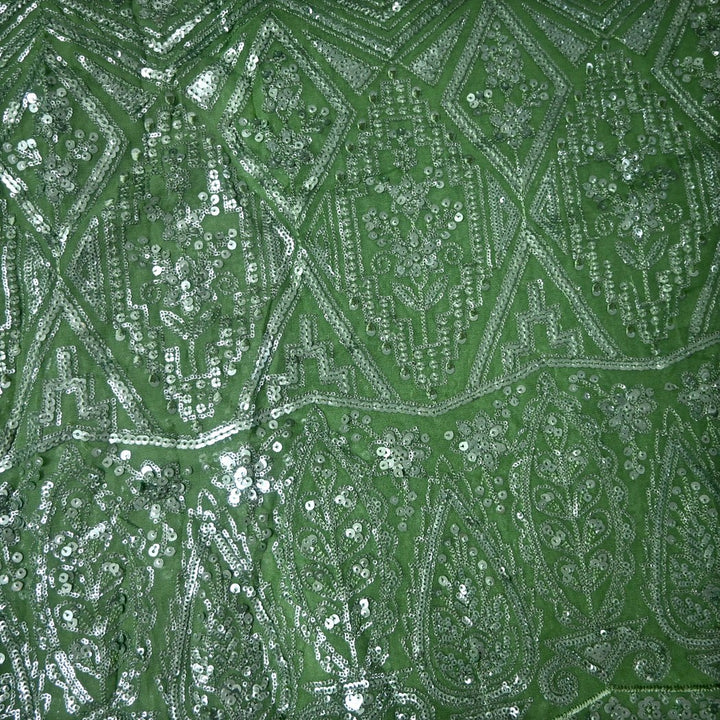 Dyed Viscose Georgette Sequins Embroidery Fabrics