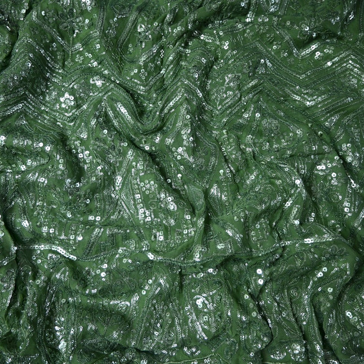 Dyed Viscose Georgette Sequins Embroidery Fabrics