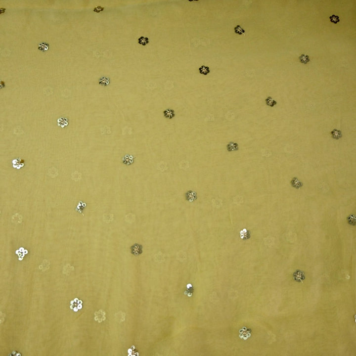 Dyed Viscose Georgette Sequins Embroidery Fabrics