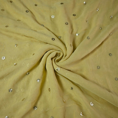 Dyed Viscose Georgette Sequins Embroidery Fabrics